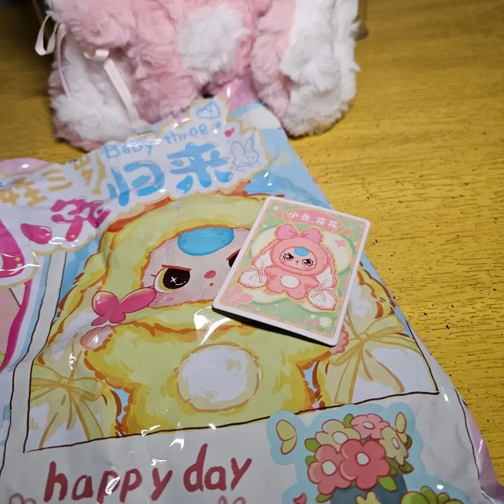 Baby Three Happy Day OPENED BOX Pink Rabbit 360 Boba Eyes Pink Hair O Mouth